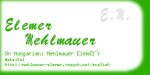 elemer mehlmauer business card